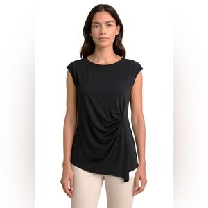 White House Black Market Black Asymmetrical Tank Top Size XS